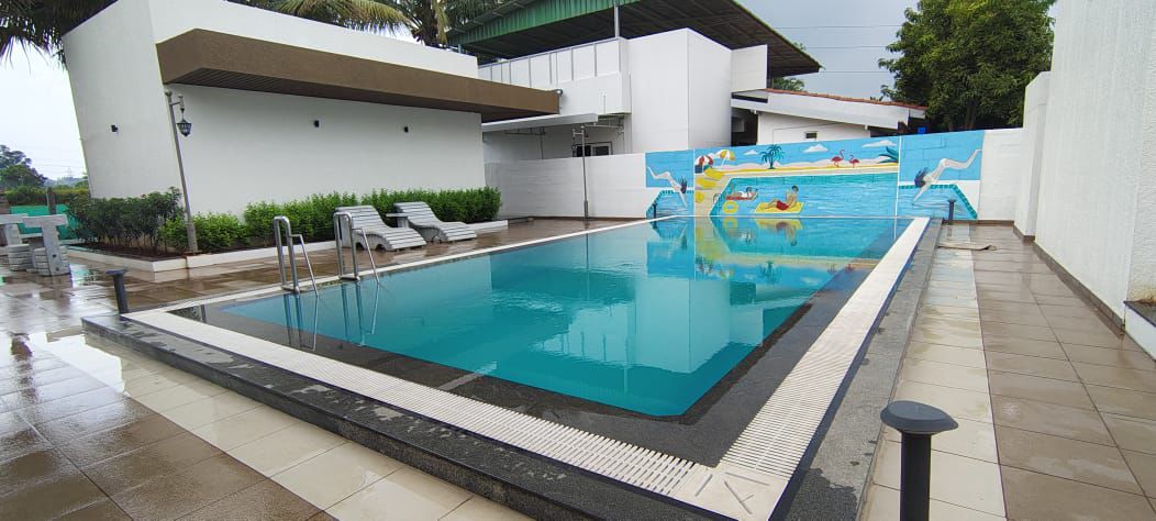 Swimming pool access at new Hampi homestay