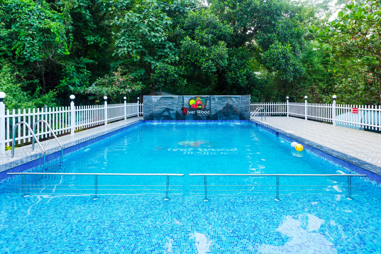 The relaxing pool area at the dandeli homestay resort