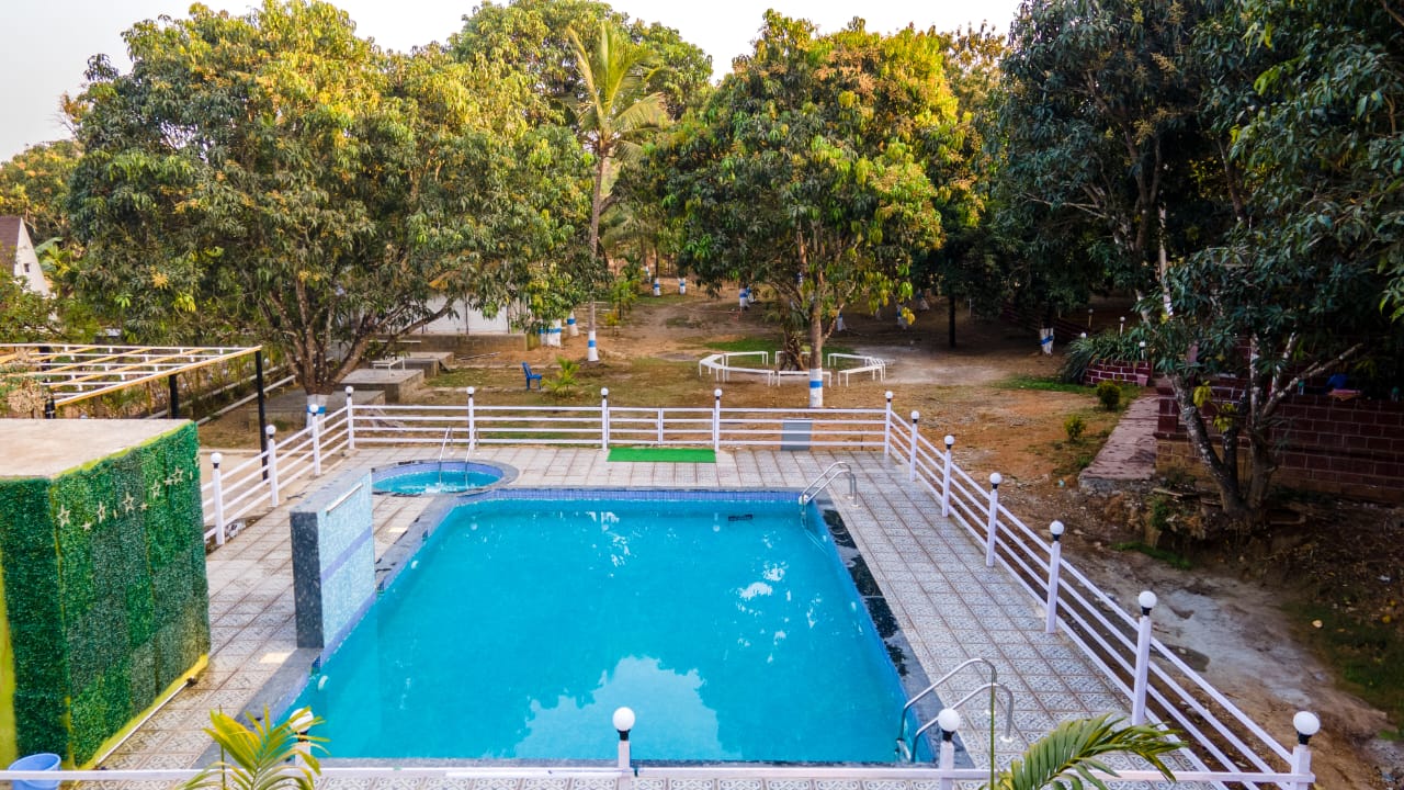 Swimming pool relaxation at Dandeli homestay  