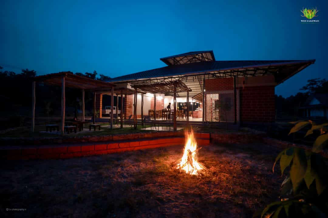 Night view of our well-lit nature homestay