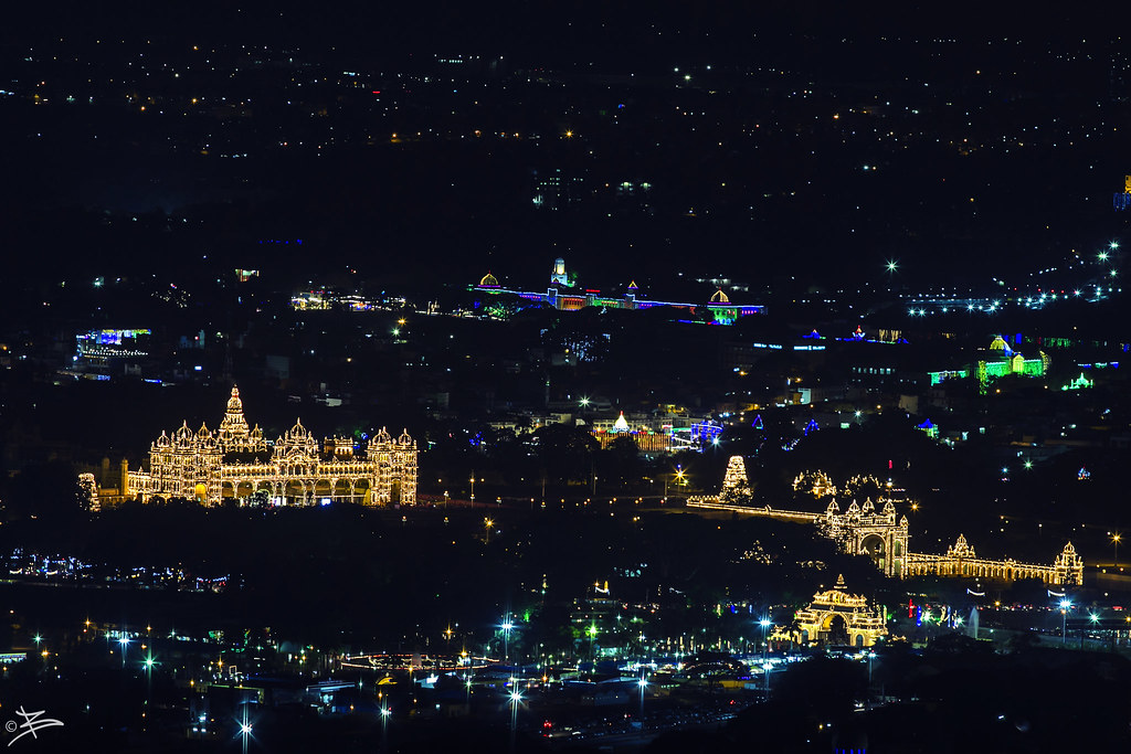 Balcony view overlooking Mysore's greenery